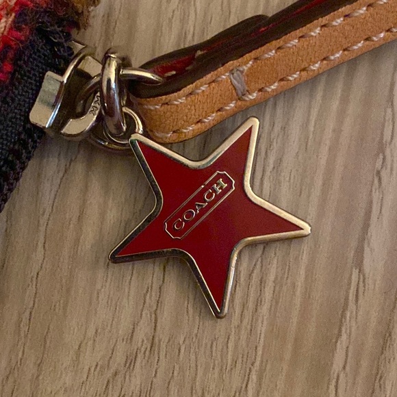 Vintage Coach plaid & suede wallet/coin purse with keychain - Picture 3 of 10